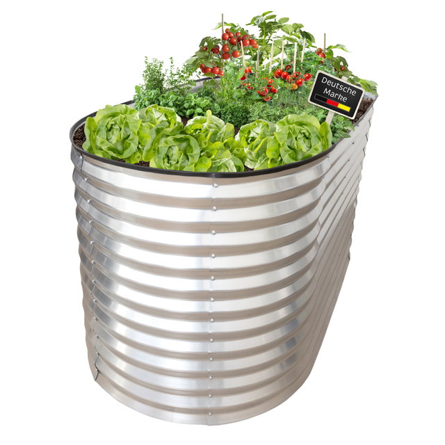 Hochbeet Metall oval, Pflanzbeet wetterfest, Gartenbeet